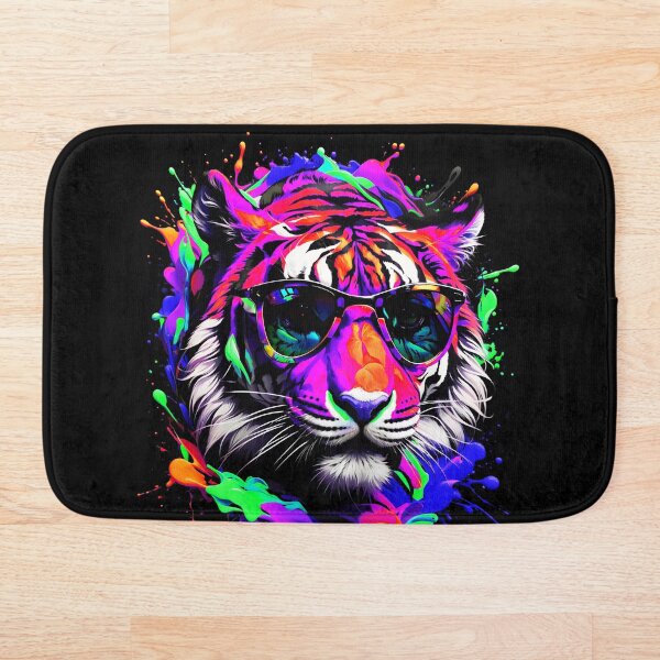 Item preview, Tigre Con Gafas De Sol Salpicaduras De Pintura Colorida designed and sold by MindWave THC.