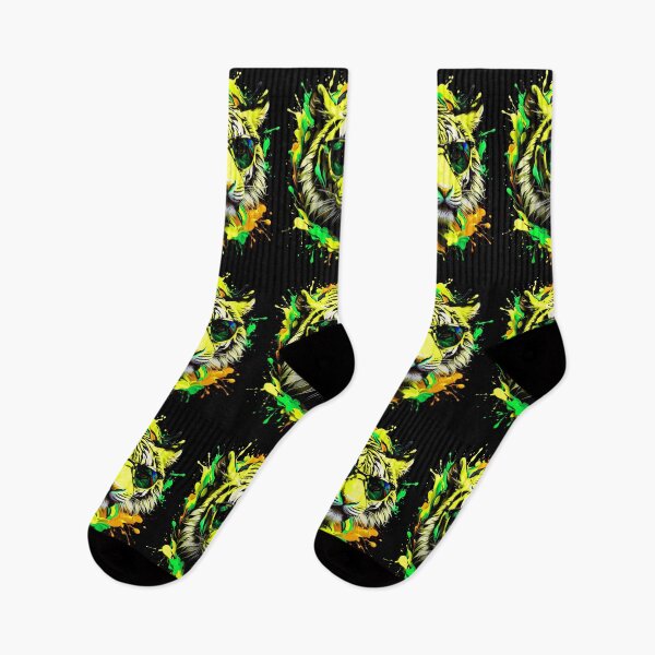 Item preview, Tiger With Sunglasses Colorful Paint Splash designed and sold by MindWave THC.