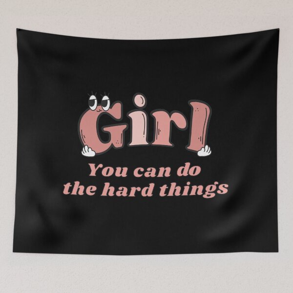 Item preview, Girl You Can Do Hard Things - teacher quote pink retro groovy designed and sold by TNwandesignart.