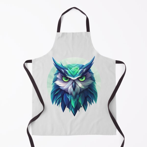 Item preview, Geometric Owl in Holographic Greens and Blues designed and sold by HootHaven.