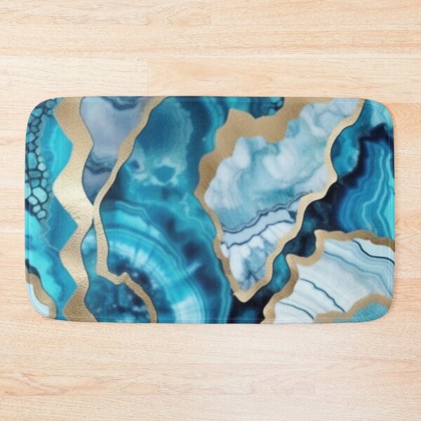 Item preview, Light Blue Marble Geodes and Texture with Gold Flecks designed and sold by BirdsnStuff.