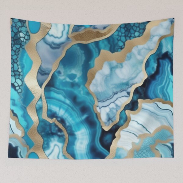 Item preview, Light Blue Marble Geodes and Texture with Gold Flecks designed and sold by BirdsnStuff.