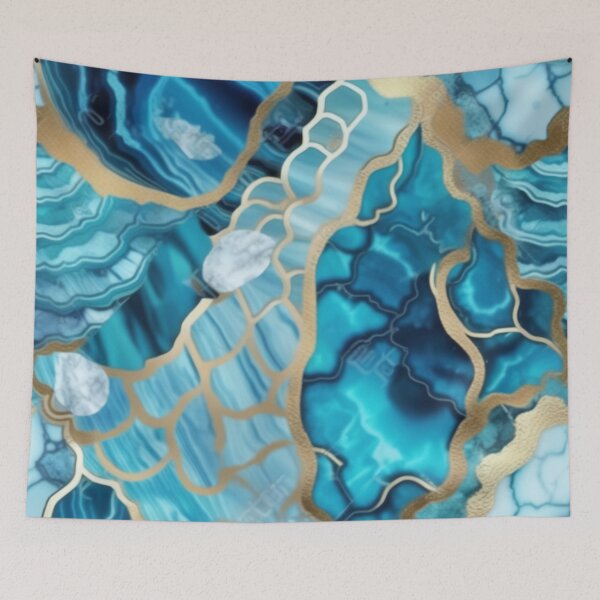Item preview, Light Blue Marble Geodes and Texture with Gold Flecks designed and sold by BirdsnStuff.