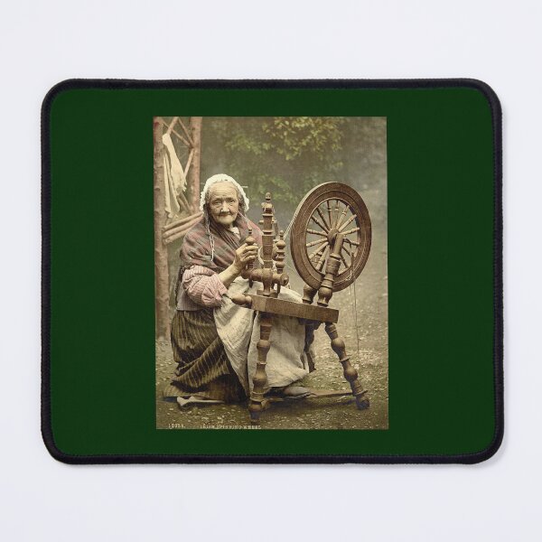 Item preview, Old Irish Woman Spinner With Spinning Wheel designed and sold by zoiefadelas.