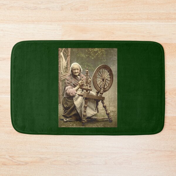 Item preview, Old Irish Woman Spinner With Spinning Wheel designed and sold by zoiefadelas.
