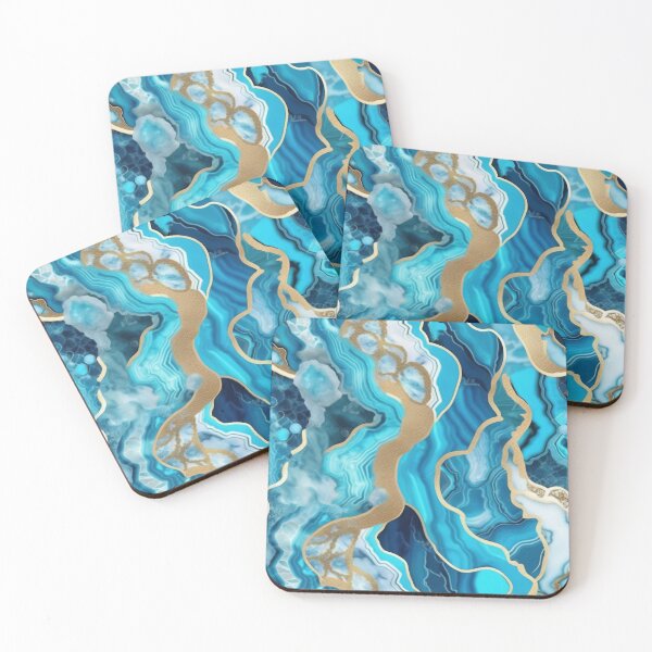 Item preview, Light Blue Marble Geodes and Texture with Gold Flecks designed and sold by BirdsnStuff.