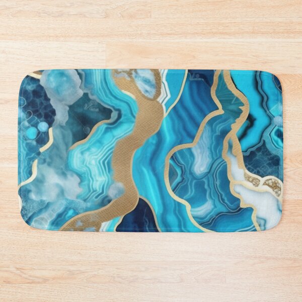 Item preview, Light Blue Marble Geodes and Texture with Gold Flecks designed and sold by BirdsnStuff.