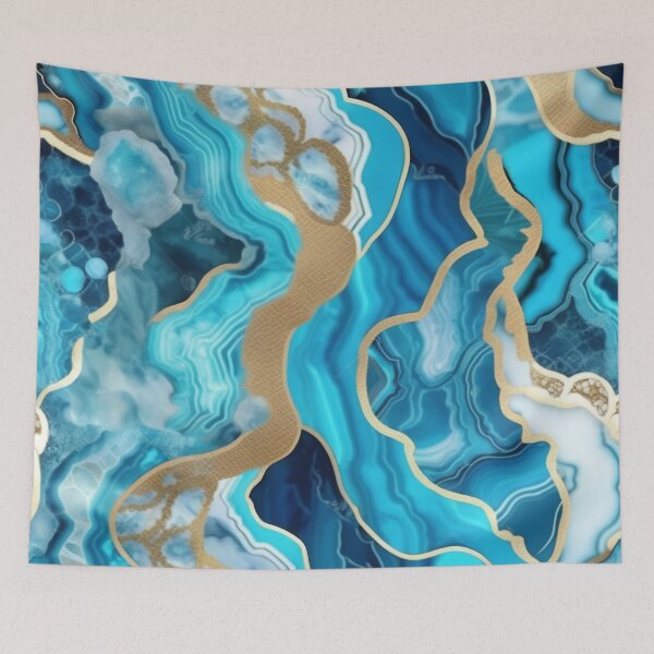 Item preview, Light Blue Marble Geodes and Texture with Gold Flecks designed and sold by BirdsnStuff.