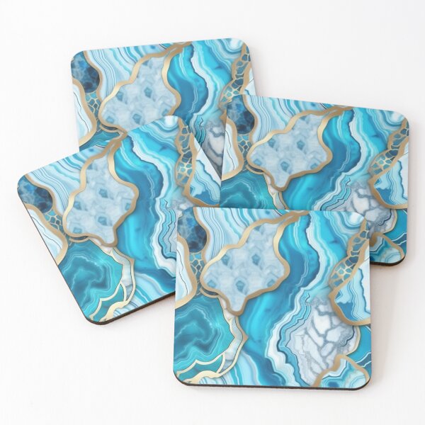 Item preview, Light Blue Marble Geodes and Texture with Gold Flecks designed and sold by BirdsnStuff.
