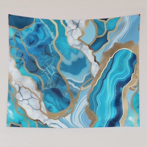 Item preview, Light Blue Marble Geodes and Texture with Gold Flecks designed and sold by BirdsnStuff.