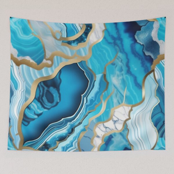 Item preview, Light Blue Marble Geodes and Texture with Gold Flecks designed and sold by BirdsnStuff.