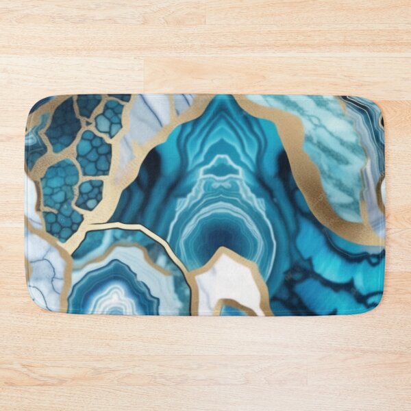 Item preview, Light Blue Marble Geodes and Texture with Gold Flecks designed and sold by BirdsnStuff.