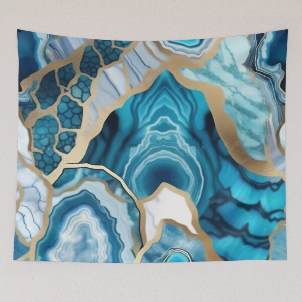 Item preview, Light Blue Marble Geodes and Texture with Gold Flecks designed and sold by BirdsnStuff.