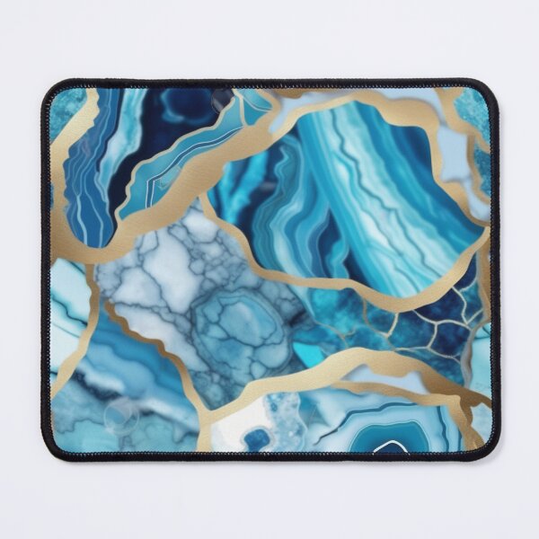 Item preview, Light Blue Marble Geodes and Texture with Gold Flecks designed and sold by BirdsnStuff.