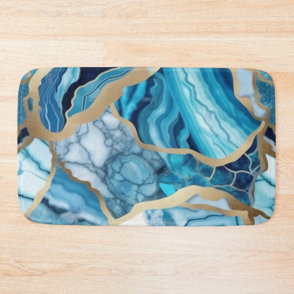 Item preview, Light Blue Marble Geodes and Texture with Gold Flecks designed and sold by BirdsnStuff.