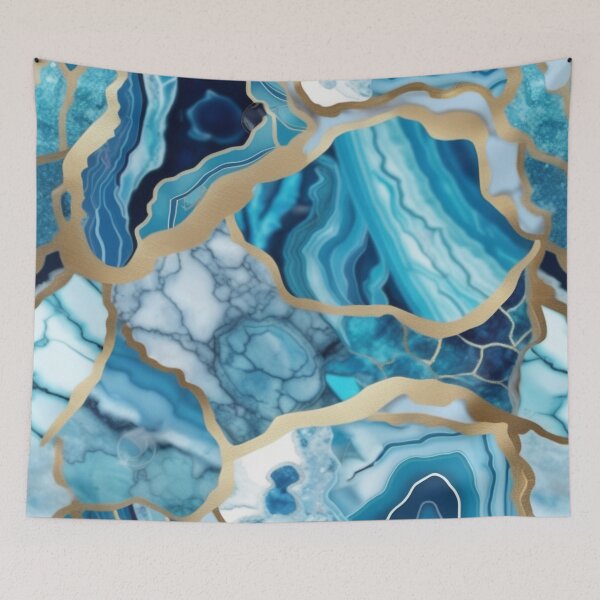Item preview, Light Blue Marble Geodes and Texture with Gold Flecks designed and sold by BirdsnStuff.