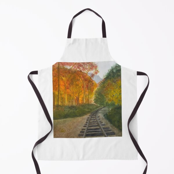 Artikelvorschau, Herbstfarben in der Nähe der Bahngleise entworfen und verkauft von Lisa Neuman Watercolors.