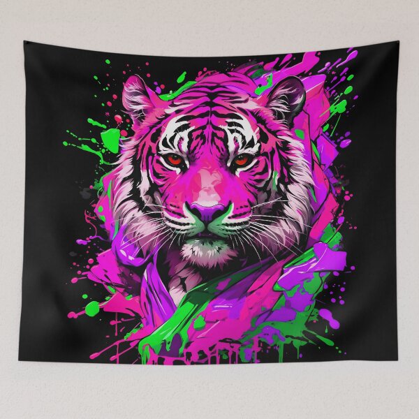 Artikelvorschau, Tiger bunter Farbspritzer entworfen und verkauft von MindWave THC.