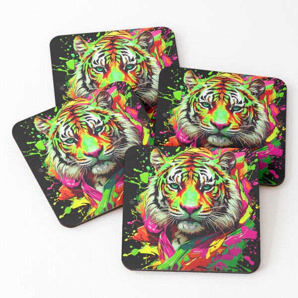 Artikelvorschau, Tiger bunter Farbspritzer entworfen und verkauft von MindWave THC.