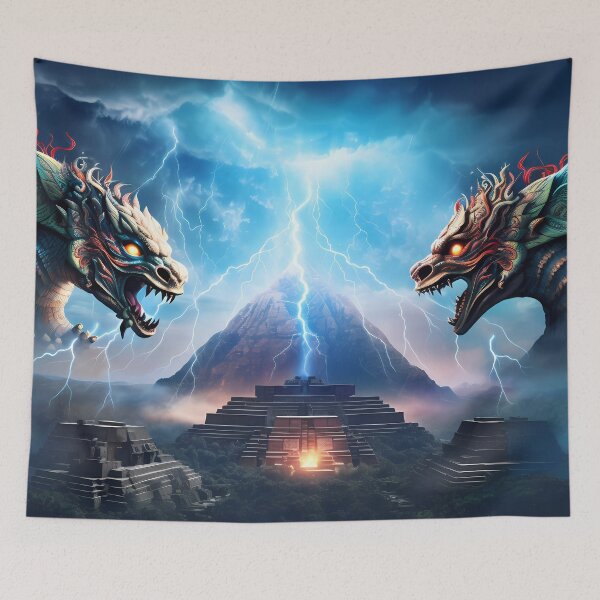 Item preview, "Dragonstorm: The Battle of the Aztec Temple" designed and sold by Art-Vortex-fr.