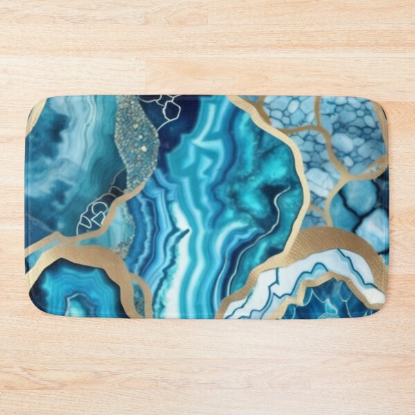 Item preview, Light Blue Marble Geodes and Texture with Gold Flecks designed and sold by BirdsnStuff.