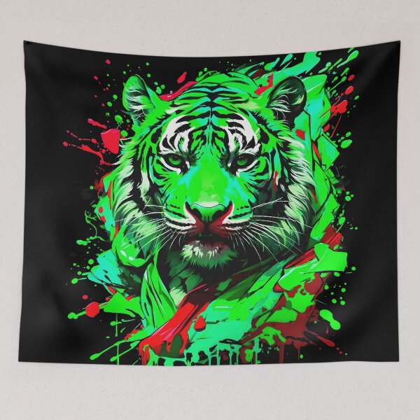 Artikelvorschau, Tiger bunter Farbspritzer entworfen und verkauft von MindWave THC.