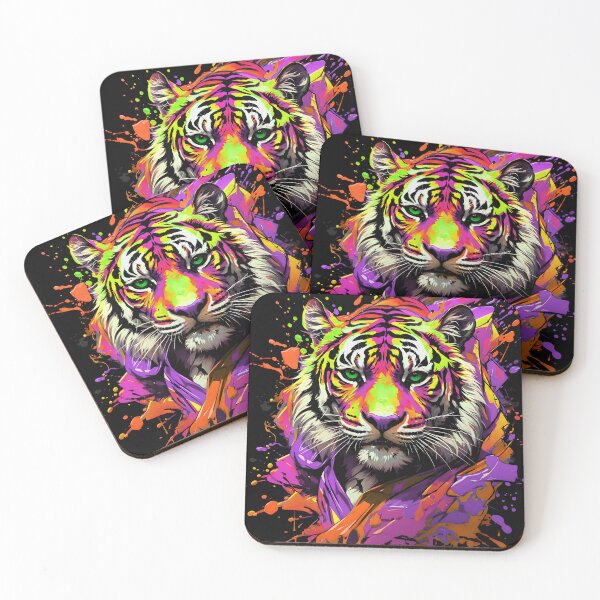 Artikelvorschau, Tiger bunter Farbspritzer entworfen und verkauft von MindWave THC.