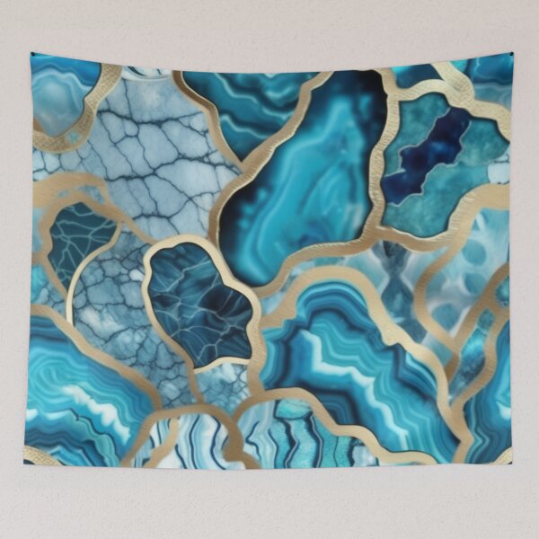 Item preview, Light Blue Marble Geodes and Texture with Gold Flecks designed and sold by BirdsnStuff.