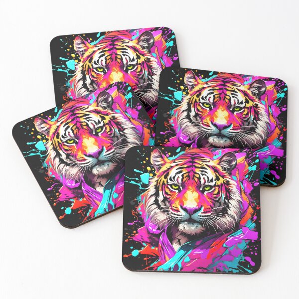 Artikelvorschau, Tiger bunter Farbspritzer entworfen und verkauft von MindWave THC.