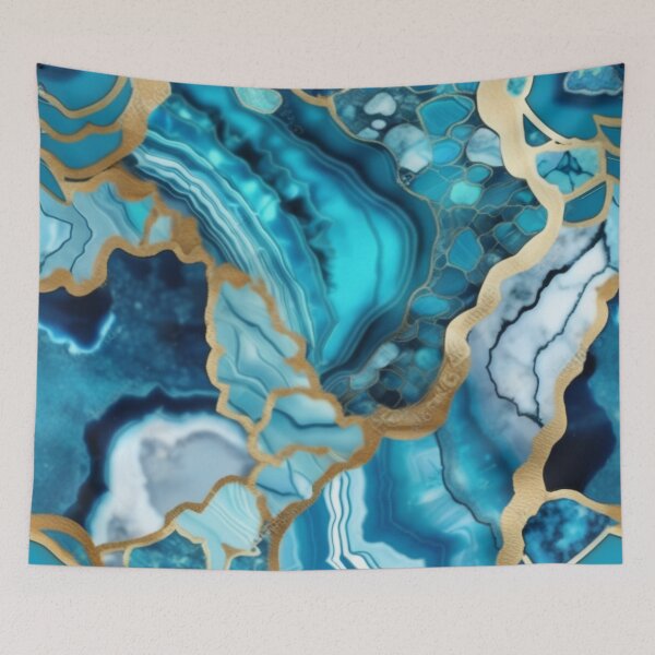 Item preview, Light Blue Marble Geodes and Texture with Gold Flecks designed and sold by BirdsnStuff.