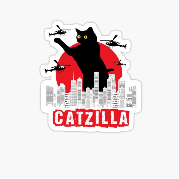 Item preview, Catzilla Japanese cat designed and sold by HarrySatterfiel.