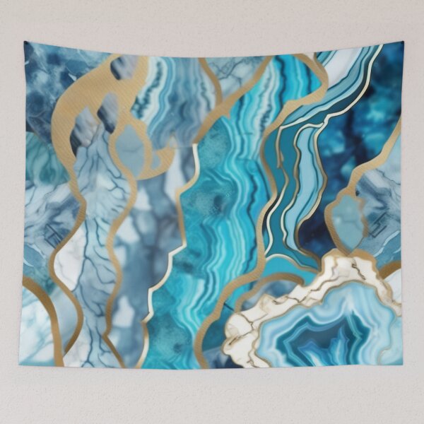 Item preview, Light Blue Marble Geodes and Texture with Gold Flecks designed and sold by BirdsnStuff.