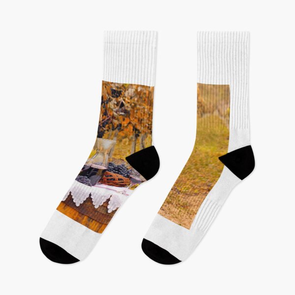Item preview, Red wine and grapes in vineyard autumn season agriculture designed and sold by goceris.