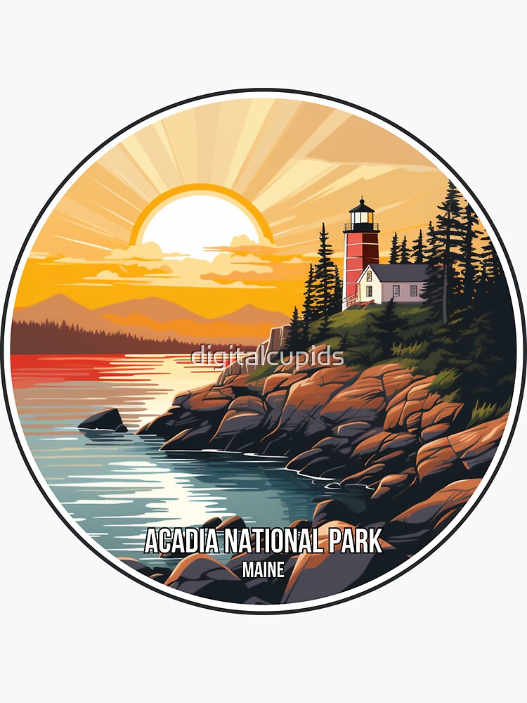 Acadia National Park - Retro Maine Coast Illustrated Shirt Acadia National Park - Retro Maine Coast Illustrated Shirt