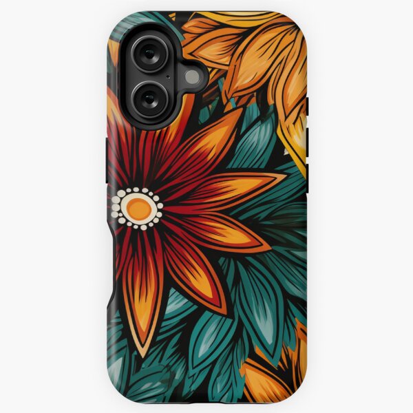 Artikel-Vorschau von Buntes Fantasiemuster  gelb grün petrol orange schwarz Ornamente , designt und verkauft von G-M-Designs.