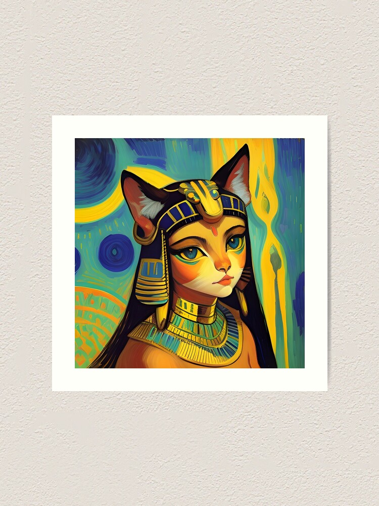 Egyptian Cat Bast Art Cat Painting Egypt Bastet Cat Goddess offers Fantasy Cat Art Limited Edition Canvas Print 11x14 Art For Cat Lover