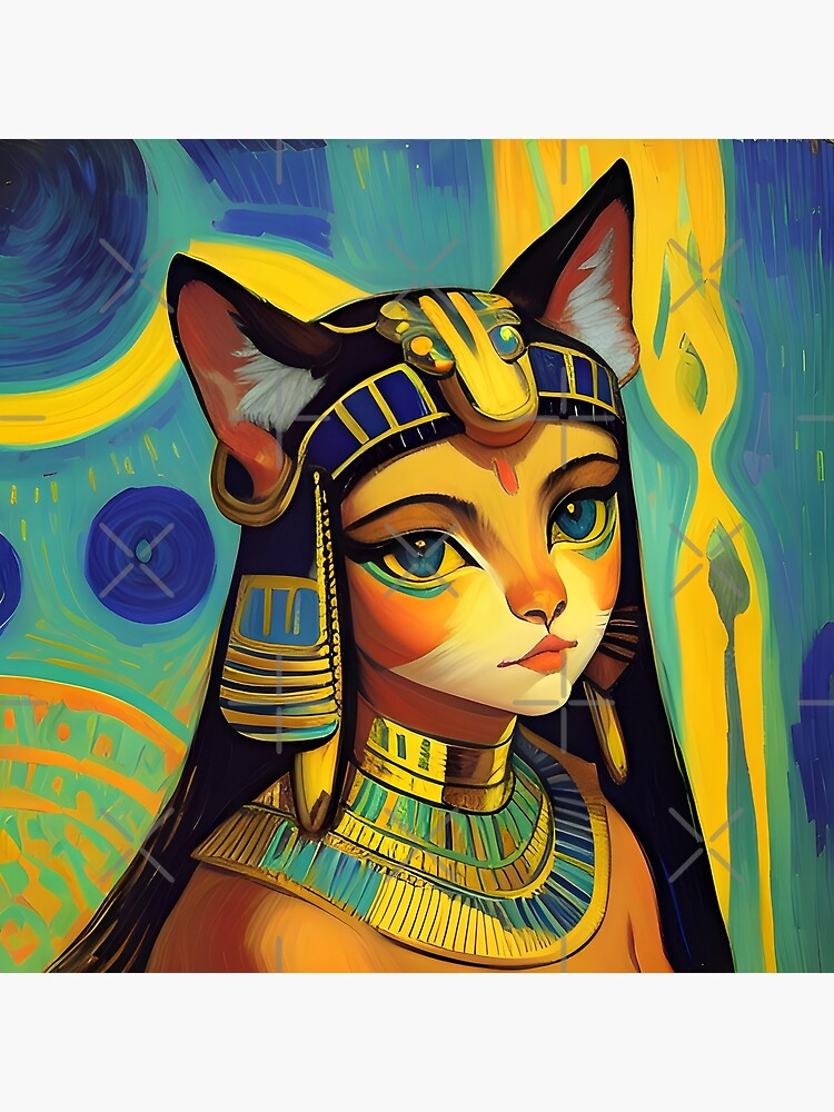 Egyptian Cat Bast Art buy Cat Painting Egypt Bastet Cat Goddess Fantasy Cat Art Limited Edition Canvas Print 11x14 Art For Cat Lover