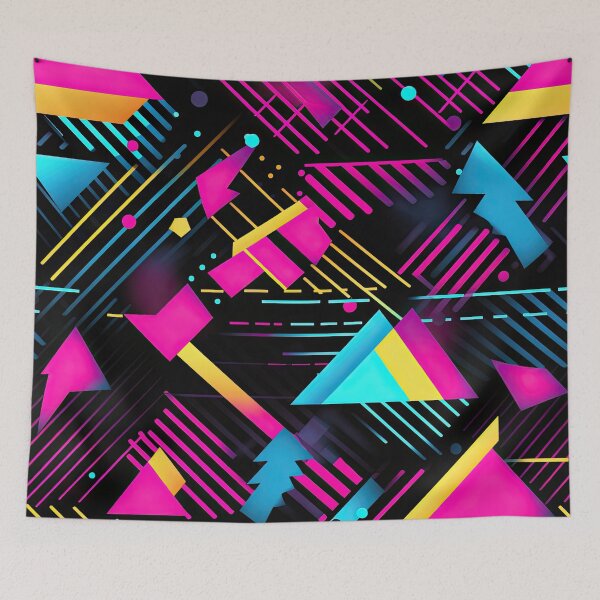 Item preview, 80s and 90s Retro Pop Synthwave Pattern designed and sold by AeonAcademy.