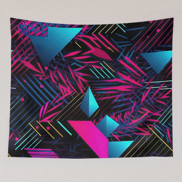 Item preview, 80s and 90s Retro Pop Synthwave Pattern designed and sold by AeonAcademy.