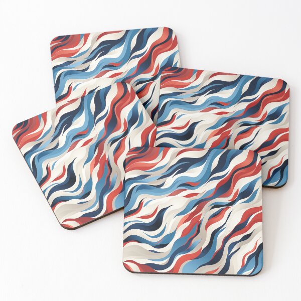 Item preview, Corrientes de rojo, blanco, azul, gris, beige. designed and sold by BeHappyGoLucky.