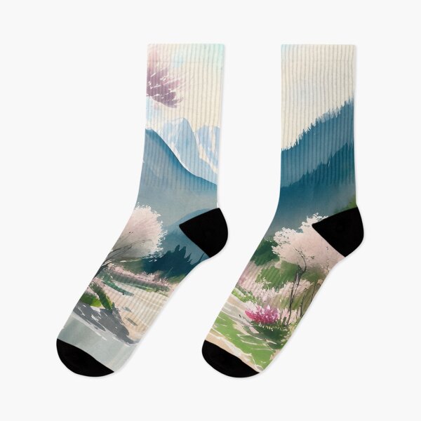 Item preview, Watercolor Mountain Landscape - Impressionism and Chinese painting designed and sold by joejiing.