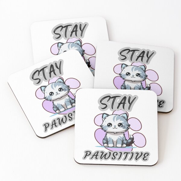 Item preview, Stay pawsitive, kitten designed and sold by PTB Art Design.