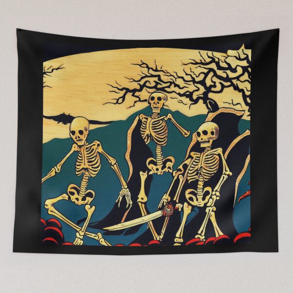 Item preview, Halloween - Skeletons Woodcut 4 designed and sold by CrankyOldDude.