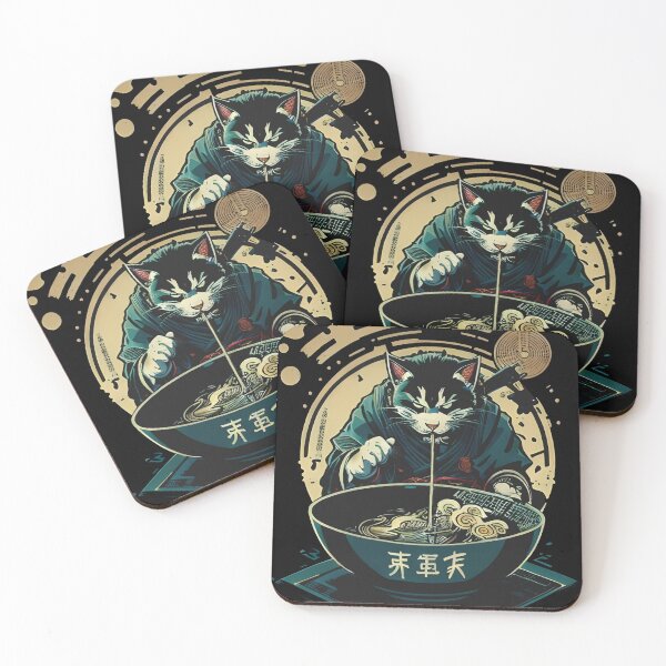 Item preview, Shogun Ninja Ramen Cat Slurping Noodles designed and sold by HideTheInsanity.