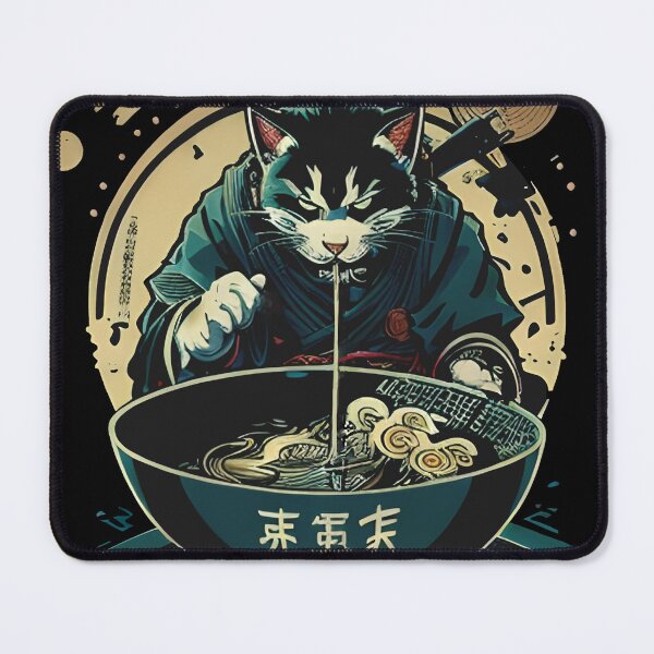 Item preview, Shogun Ninja Ramen Cat Slurping Noodles designed and sold by HideTheInsanity.