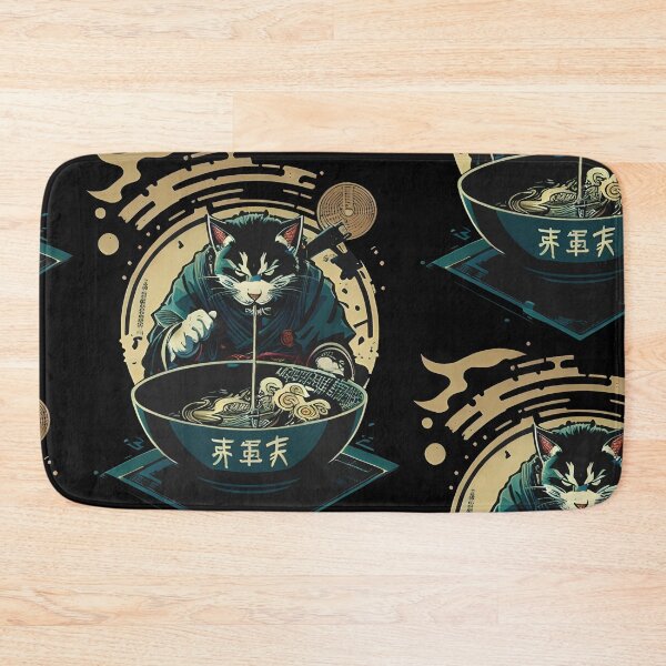 Item preview, Shogun Ninja Ramen Cat Slurping Noodles designed and sold by HideTheInsanity.