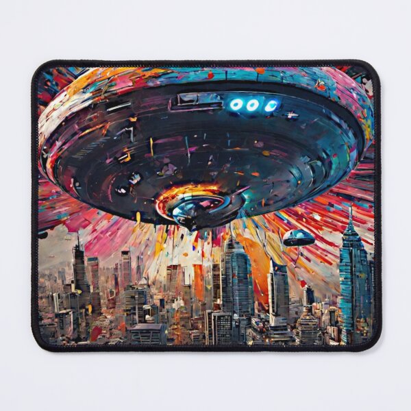 Item preview, The graffiti artwork featured a vibrant color splash with a UFO at its center. designed and sold by Best-Art-32.