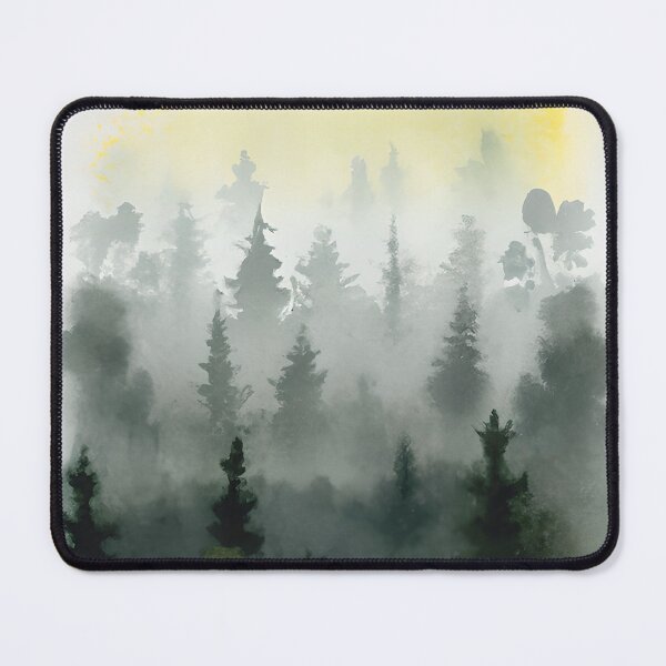 Item preview, Nordic Forest Watercolour, Misty, Grey, Green and Yellow designed and sold by Coralgb.