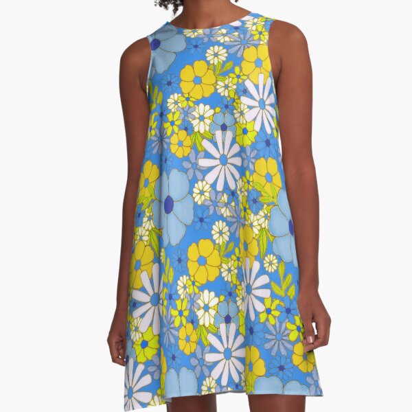 Item preview, Blue Yellow Floral Pattern Design designed and sold by Bunmigraphics .