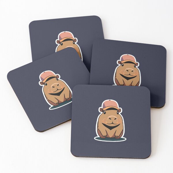 Item preview, Cute Capybara cartoon art, wearing Cap designed and sold by happy-capy.
